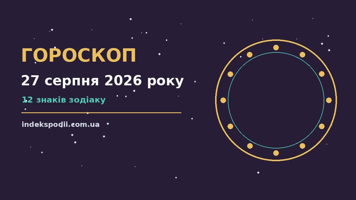 Гороскоп на 27 серпня 2026 року: рішення та підказки дня про настрій, справи та гроші