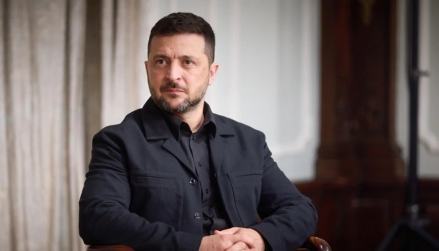 Володимир Зеленський під час інтерв'ю (фото Офісу президента)